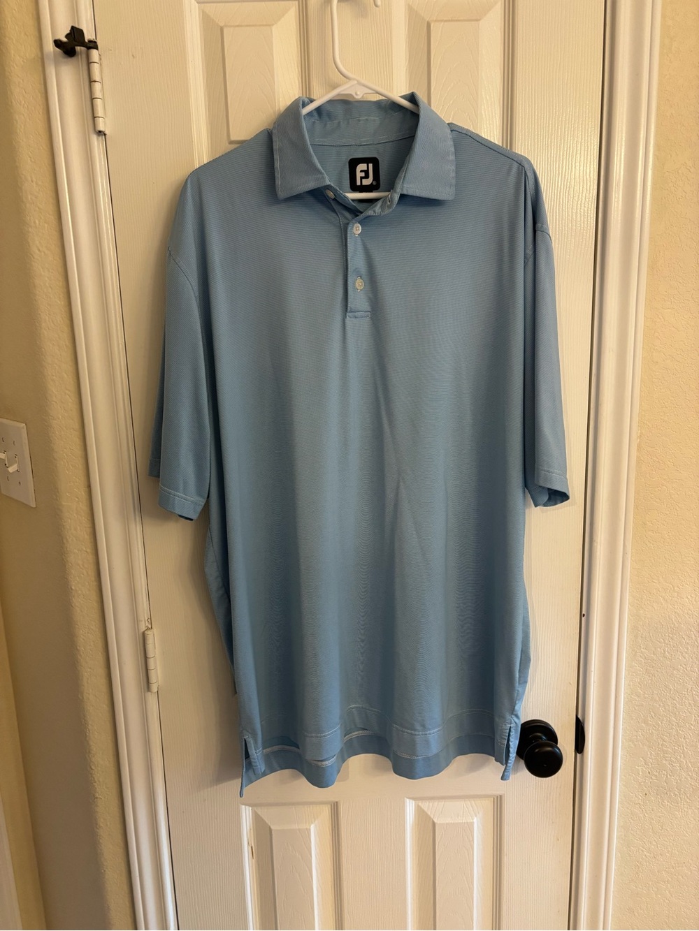 FootJoy Polo Shirt Mens XL Light Blue Golf Performance Short Sleeve Stretch